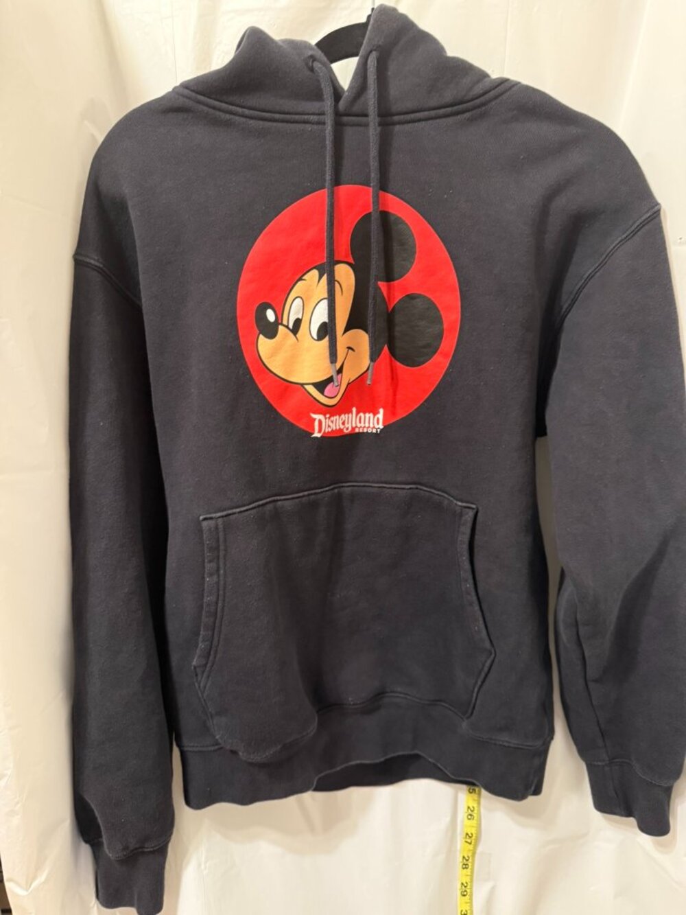 Disneyland Resort Mickey Mouse Big Graphic Pullover Black Hoodie Sweatshirt S